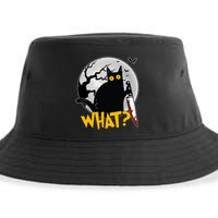 Funny Halloween What Killer Black Cat With Knife Sustainable Bucket Hat