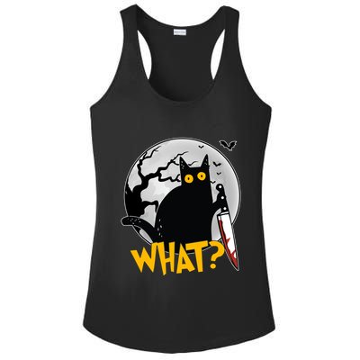 Funny Halloween What Killer Black Cat With Knife Ladies PosiCharge Competitor Racerback Tank