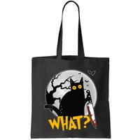Funny Halloween What Killer Black Cat With Knife Bag