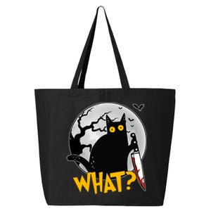 Funny Halloween What Killer Black Cat With Knife 25L Jumbo Tote