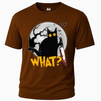 Funny Halloween What Killer Black Cat With Knife Cooling Performance Crew T-Shirt