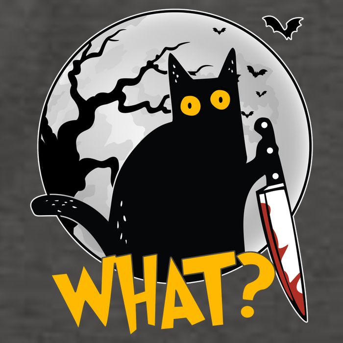 Funny Halloween What Killer Black Cat With Knife Vector Backpack