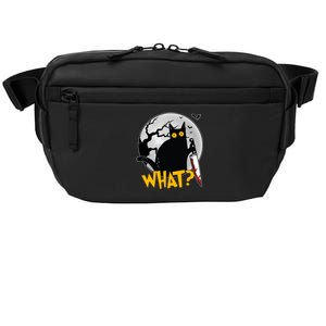 Funny Halloween What Killer Black Cat With Knife Crossbody Pack