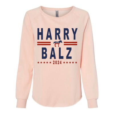 Funny Harris Walz 24 Harry Balz 2024 Meme Democratics Vote Womens California Wash Sweatshirt