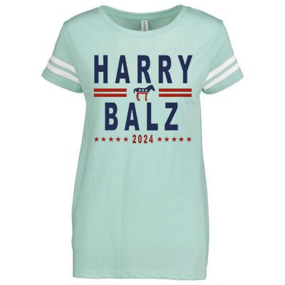 Funny Harris Walz 24 Harry Balz 2024 Meme Democratics Vote Enza Ladies Jersey Football T-Shirt