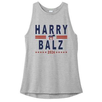 Funny Harris Walz 24 Harry Balz 2024 Meme Democratics Vote Ladies PosiCharge Tri-Blend Wicking Tank