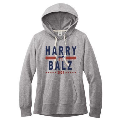 Funny Harris Walz 24 Harry Balz 2024 Meme Democratics Vote Women's Fleece Hoodie