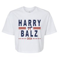 Funny Harris Walz 24 Harry Balz 2024 Meme Democratics Vote Bella+Canvas Jersey Crop Tee