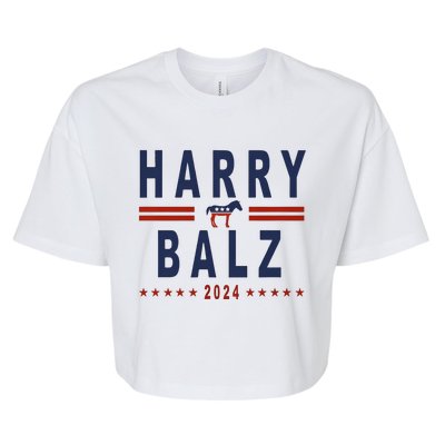 Funny Harris Walz 24 Harry Balz 2024 Meme Democratics Vote Bella+Canvas Jersey Crop Tee