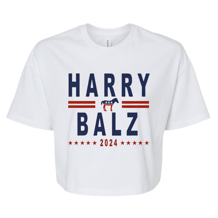 Funny Harris Walz 24 Harry Balz 2024 Meme Democratics Vote Bella+Canvas Jersey Crop Tee