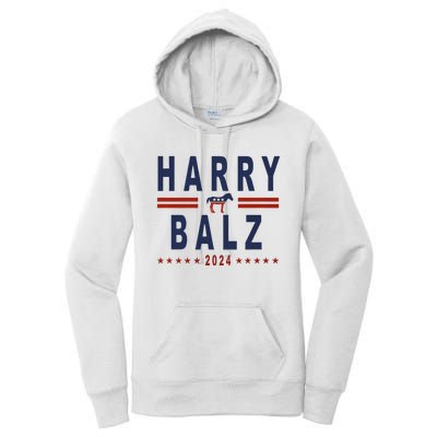 Funny Harris Walz 24 Harry Balz 2024 Meme Democratics Vote Women's Pullover Hoodie