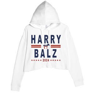 Funny Harris Walz 24 Harry Balz 2024 Meme Democratics Vote Crop Fleece Hoodie