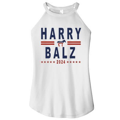 Funny Harris Walz 24 Harry Balz 2024 Meme Democratics Vote Women's Perfect Tri Rocker Tank