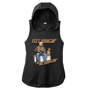 Feet Hangin We Bangin Trump Duck Hunting Ladies PosiCharge Tri-Blend Wicking Draft Hoodie Tank