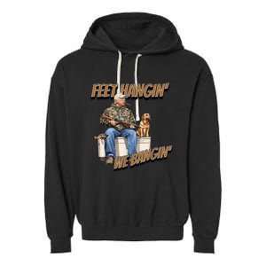 Feet Hangin We Bangin Trump Duck Hunting Garment-Dyed Fleece Hoodie