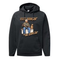 Feet Hangin We Bangin Trump Duck Hunting Performance Fleece Hoodie