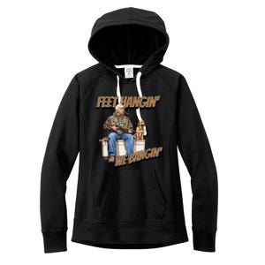 Feet Hangin We Bangin Trump Duck Hunting Women's Fleece Hoodie