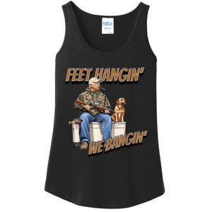 Feet Hangin We Bangin Trump Duck Hunting Ladies Essential Tank