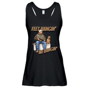 Feet Hangin We Bangin Trump Duck Hunting Ladies Essential Flowy Tank