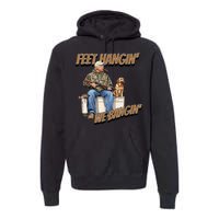 Feet Hangin We Bangin Trump Duck Hunting Premium Hoodie