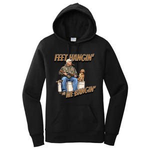 Feet Hangin We Bangin Trump Duck Hunting Women's Pullover Hoodie