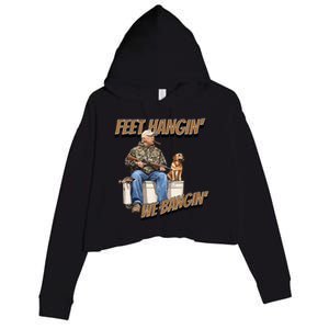 Feet Hangin We Bangin Trump Duck Hunting Crop Fleece Hoodie