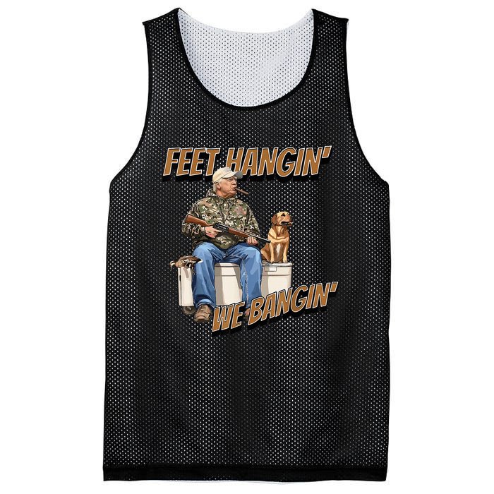 Feet Hangin We Bangin Trump Duck Hunting Mesh Reversible Basketball Jersey Tank