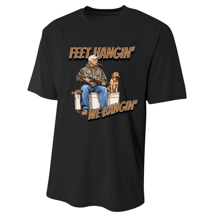 Feet Hangin We Bangin Trump Duck Hunting Performance Sprint T-Shirt