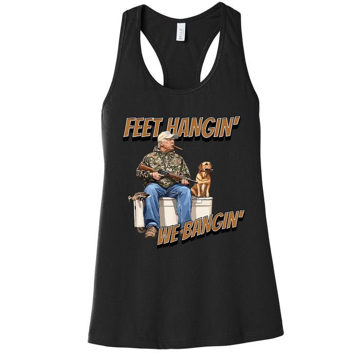 Feet Hangin We Bangin Trump Duck Hunting Women's Racerback Tank