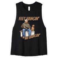 Feet Hangin We Bangin Trump Duck Hunting Women's Racerback Cropped Tank