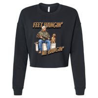 Feet Hangin We Bangin Trump Duck Hunting Cropped Pullover Crew