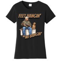 Feet Hangin We Bangin Trump Duck Hunting Women's T-Shirt