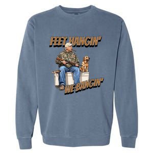 Feet Hangin We Bangin Trump Duck Hunting Garment-Dyed Sweatshirt