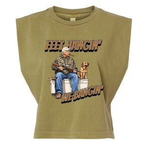 Feet Hangin We Bangin Trump Duck Hunting Garment-Dyed Women's Muscle Tee