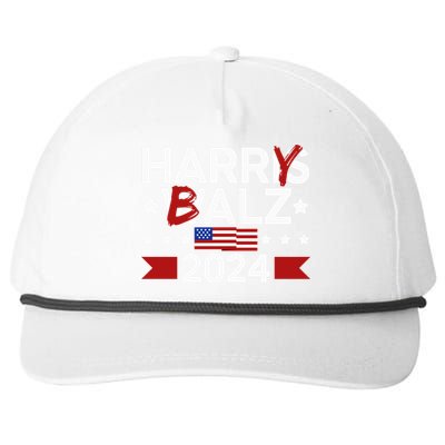 Funny Harris Walz 24 Harry Balz 2024 Meme Democratics Vote Snapback Five-Panel Rope Hat