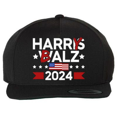 Funny Harris Walz 24 Harry Balz 2024 Meme Democratics Vote Wool Snapback Cap