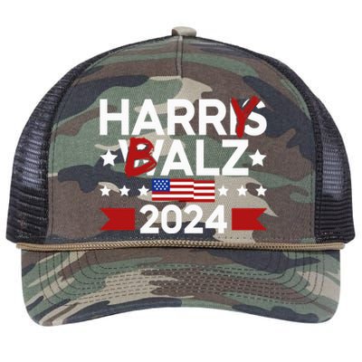 Funny Harris Walz 24 Harry Balz 2024 Meme Democratics Vote Retro Rope Trucker Hat Cap