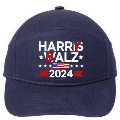 Funny Harris Walz 24 Harry Balz 2024 Meme Democratics Vote 7-Panel Snapback Hat