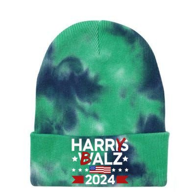 Funny Harris Walz 24 Harry Balz 2024 Meme Democratics Vote Tie Dye 12in Knit Beanie