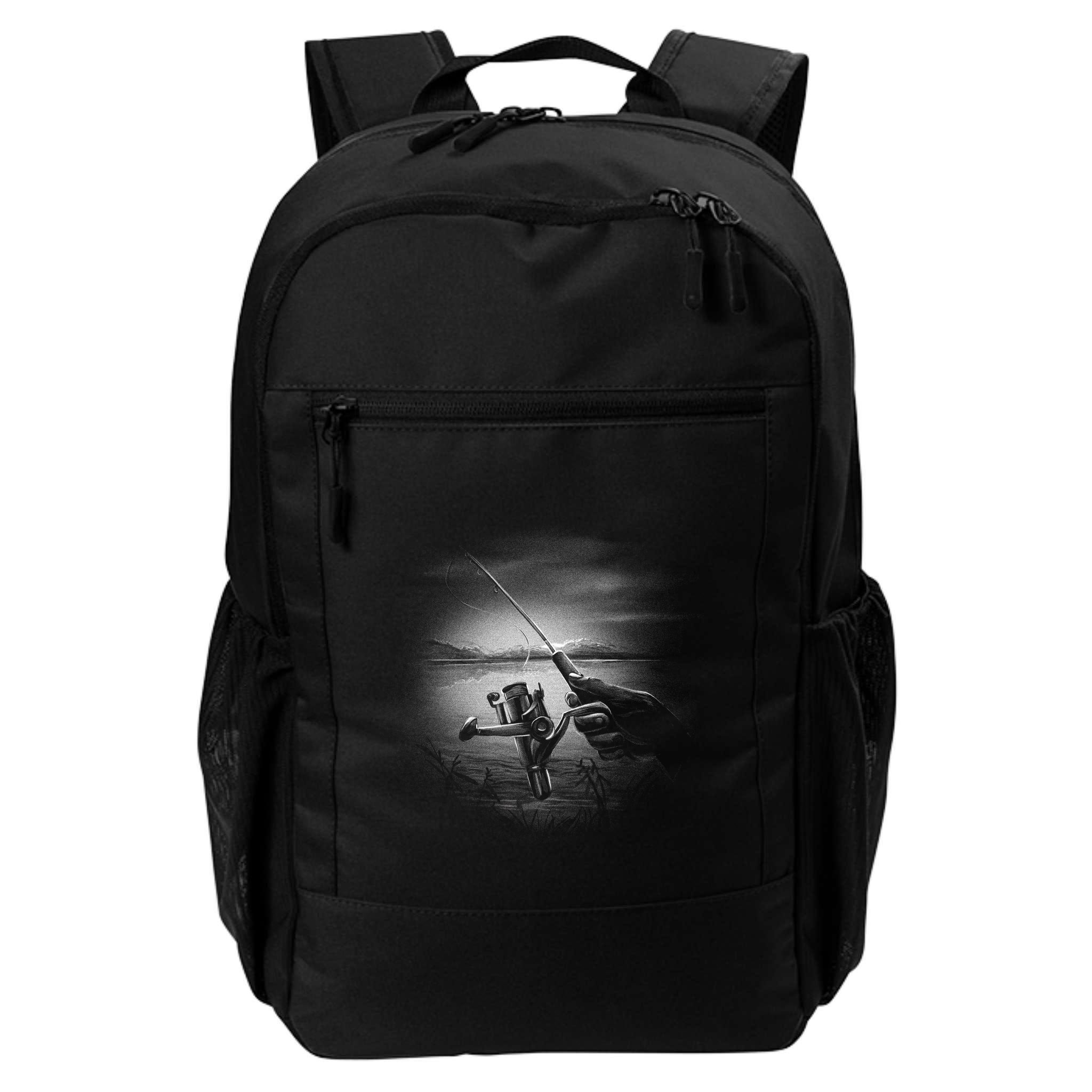 Fishing Hand With Reel Monochromatic Backpack