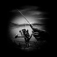 Fishing Hand With Reel Monochromatic Backpack