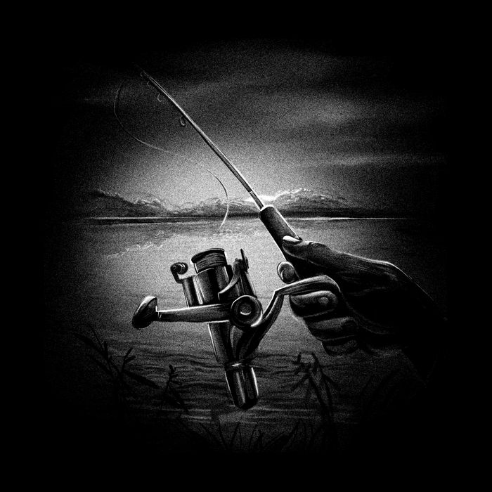 Fishing Hand With Reel Monochromatic Backpack