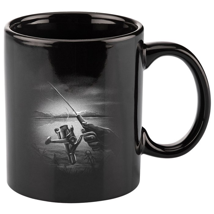 Fishing Hand With Reel Monochromatic 11oz C Handle Ceramic Mug