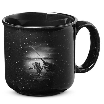 Fishing Hand With Reel Monochromatic 15oz Campfire Ceramic Mug