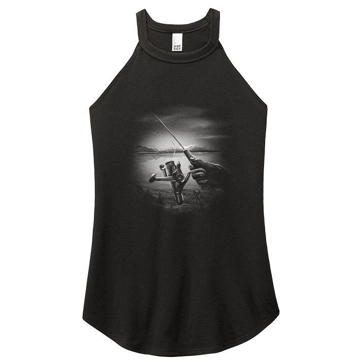 Fishing Hand With Reel Monochromatic Women's Perfect Tri Rocker Tank