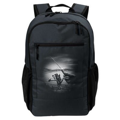 Fishing Hand With Reel Monochromatic Daily Commute Backpack