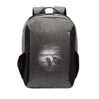Fishing Hand With Reel Monochromatic Vector Backpack