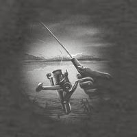 Fishing Hand With Reel Monochromatic Vector Backpack