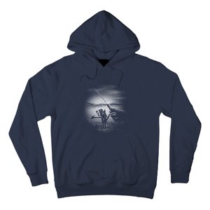 Fishing Hand With Reel Monochromatic Hoodie