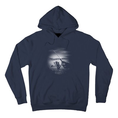 Fishing Hand With Reel Monochromatic Hoodie